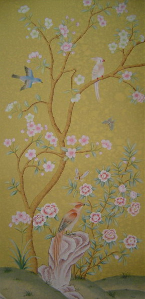hand painted wallpaper